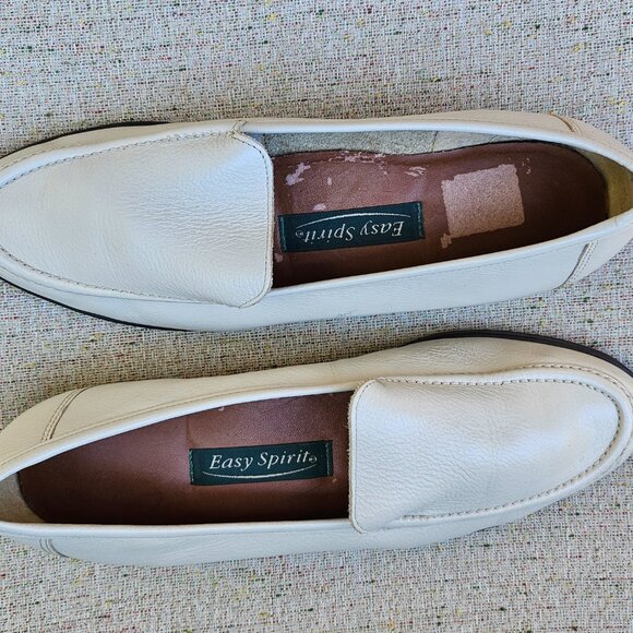 Easy Spirit Women moccasins White Leather Loafers Slip On Shoes Size 10 2A - Picture 12 of 15